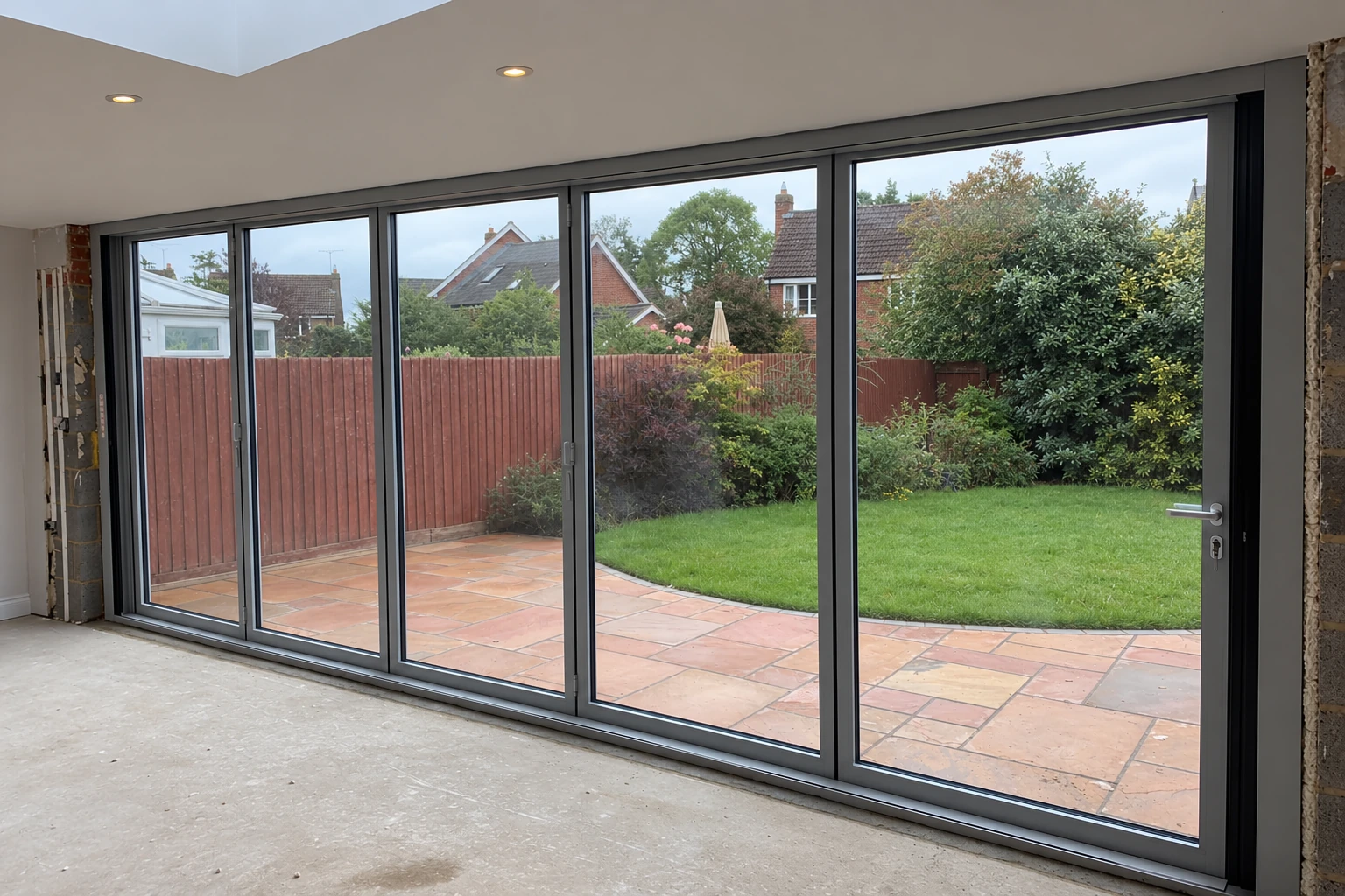 Bifold door inspiration: Grey five panel interior