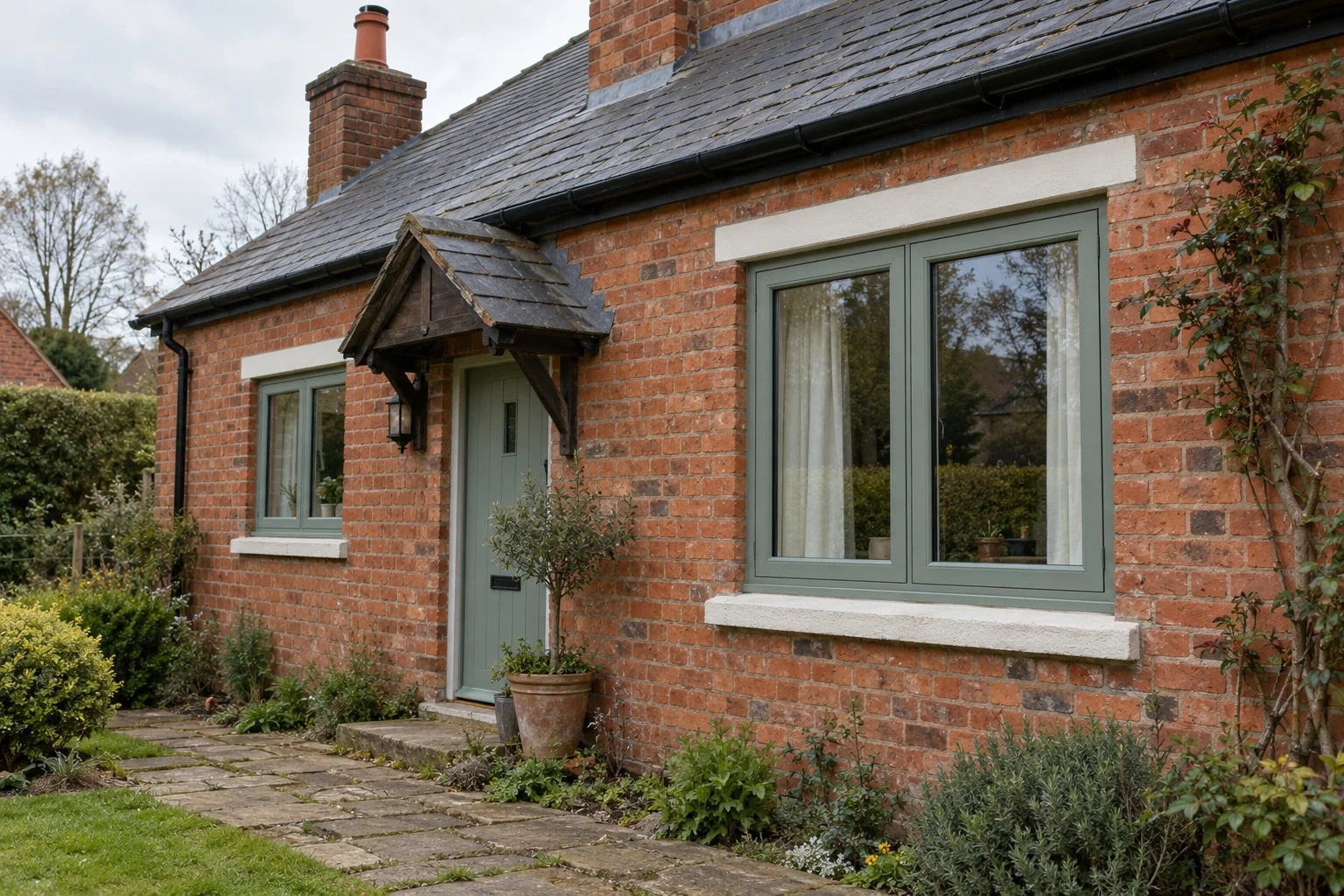 Coloured & heritage styles window example on a UK property