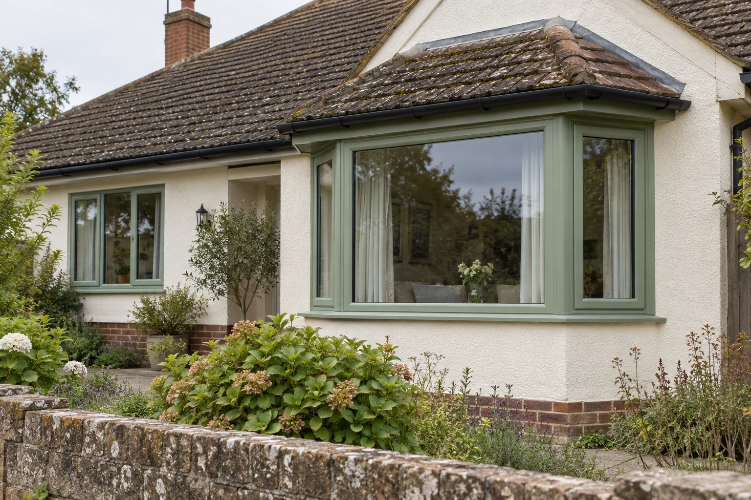Window inspiration 9: 12 Chartwell Green Three Facet Bay Clear Glazing