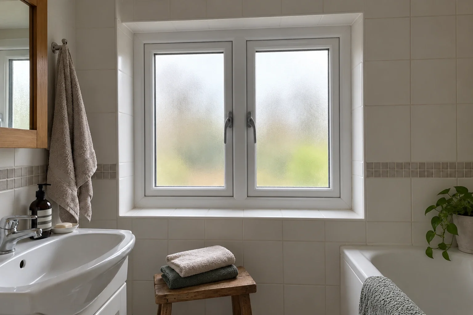 Window inspiration 11: 17 White Obscure Twin Small Bathroom