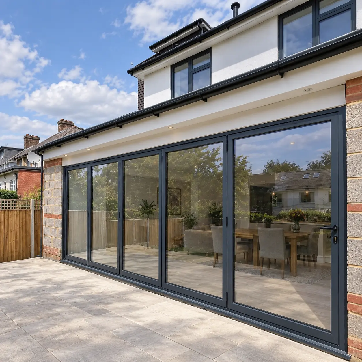 Illustrative architectural glazing with slimline frames
